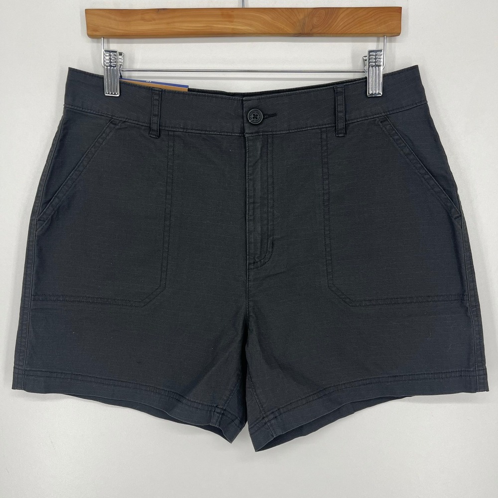 Eddie Bauer Womens Black Ripstop Utility Shorts Size 10 1849046 5" Inseam NEW - Picture 2 of 14